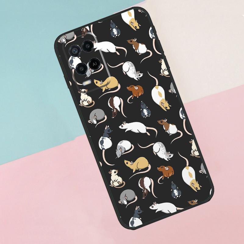 Чехол для телефона Oppo A18 A38 A78 A98 A96 A58 A17 A77 A80 A40 A60 A16 A76 A74 A94 A54 A15 A57S с изображением мыши и крысы