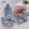 Toddler Kids Baby Girls Hooded Faux Fleece Warm Thick Denim Coat Outwear