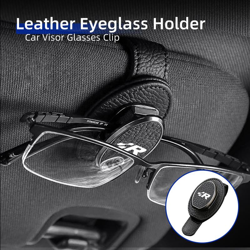 Car Sunglasses Holder Car Metal Leather Clip Auto Interior Accessories For Volkswagen VW Golf 4 6 7 GTI Tiguan Passat B5 B6 B7 7UED