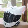 2Pcs Plush Motorcycle Helmet Cat Ears Decoration Motocross Helmet Cosplay Plush Stickers Full Face Off Road Helmet Decor