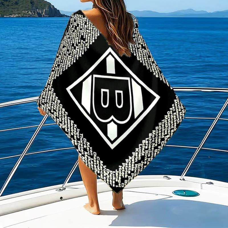 Green Black Borussia Beach Towel - Soft, Absorbent Microfiber, Lightweight, Ideal for The Beach, Parties, Travel, Camping fan gifts