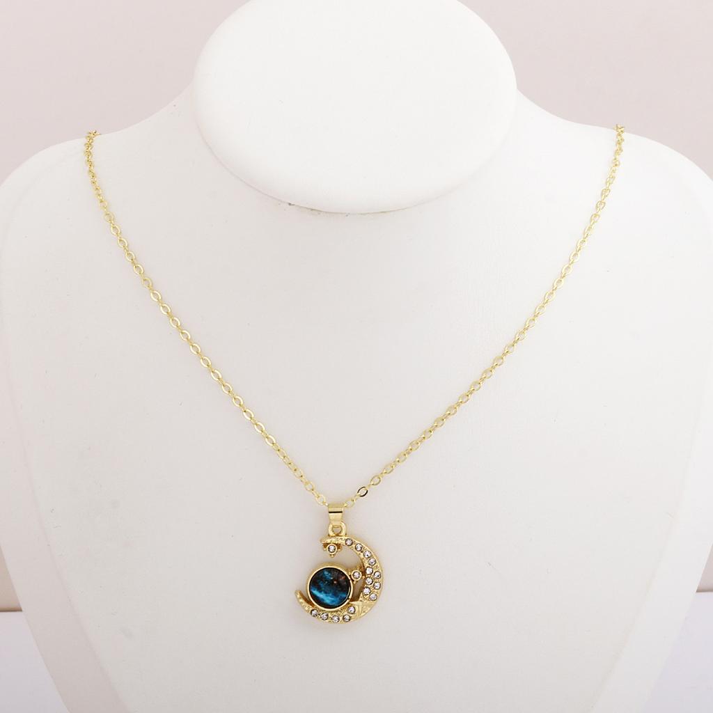 New Dream Planet Moon Starry Sky Light Luxury Temperament Gorgeous Micro-inlaid Zircon Necklace Women's Versatile Clavicle Chain