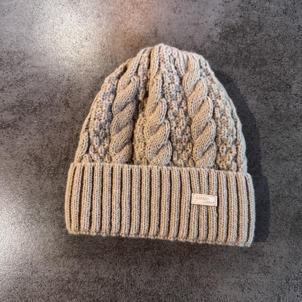 Knit Hat For Men With Letters Warm Solid Color For Casual Wear
