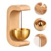 AUTAKI Mini Orin Bell, Buddhist Altar Accessory for Pets, Made of Brass and Natural Wood, Beautiful Sound, Mini Size, Protects Against Evil,