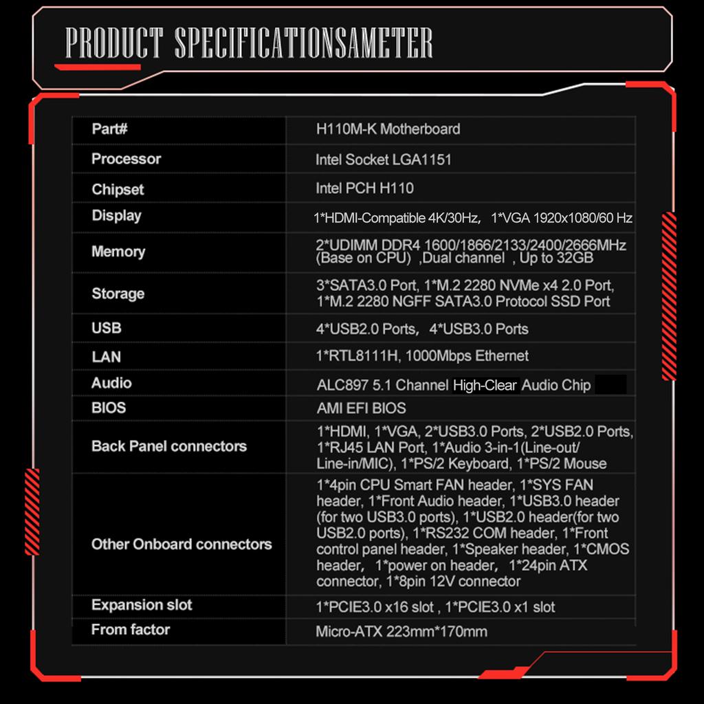 JINGSHA LGA 1151 Intel Socket LGA1151 Процессоры для настольных ПК Материнская плата 2*DDR4 До 32 ГБ 1*Слот PCIE3.0 x16 Для дома