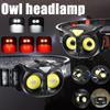 Портативный налобный фонарь для кемпинга Owl с несколькими режимами освещения, перезаряжаемый, с датчиком человеческого тела, сильным магнитным предупреждающим фонарем