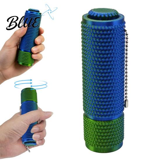Stress Relief Gadget 3D Printed Spiky Fidget Toy with Ball Chain Gripper Sensory Portable Spinner & Clicker Travel Massage Stick Pain Stimming Tool