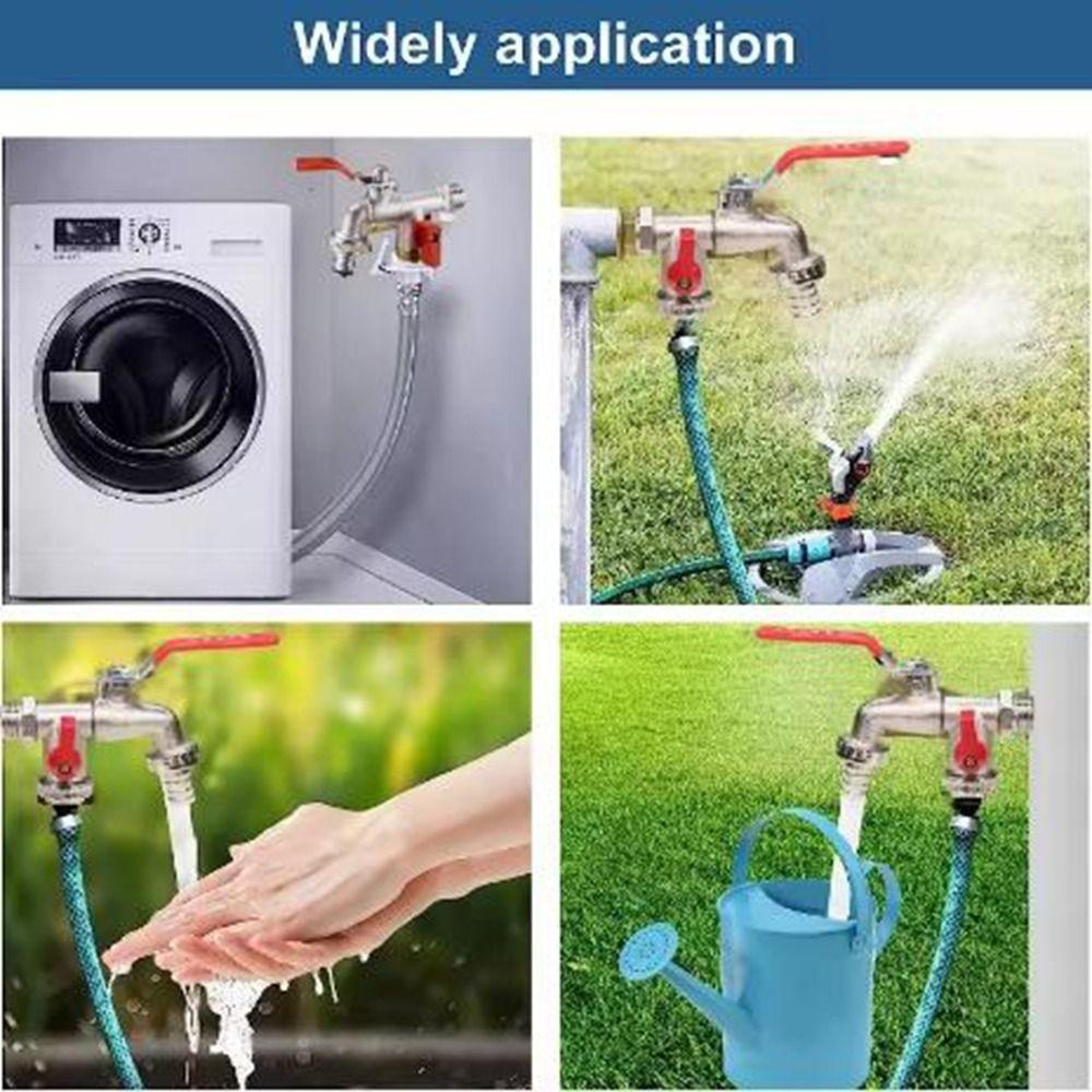 Zinc Zinc Zinc Alloy Double Head Water Faucet 1 Inlet 2 Outlet Dual Outlet Faucet Washing Machine