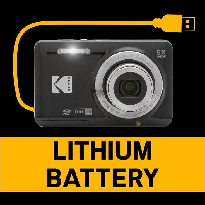 Цифровая камера KODAK PIXPRO Zoom FZ55-BK, 16 МП, 5-кратный оптический зум, широкоугольный объектив 28 мм, ЖК-экран 2,7" (черный)