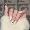 Nude Color Fantasy Cream Puppy Wearing Nail Handmade Cute Style Hand-painted Manicure French Gradient Fake Nail Patch