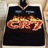 1PC Cristiano Ronaldo Patterned Flannel Blanket Suitable For All Seasons for Home Decor Warmth and Comfort Gifts Holiday Present
