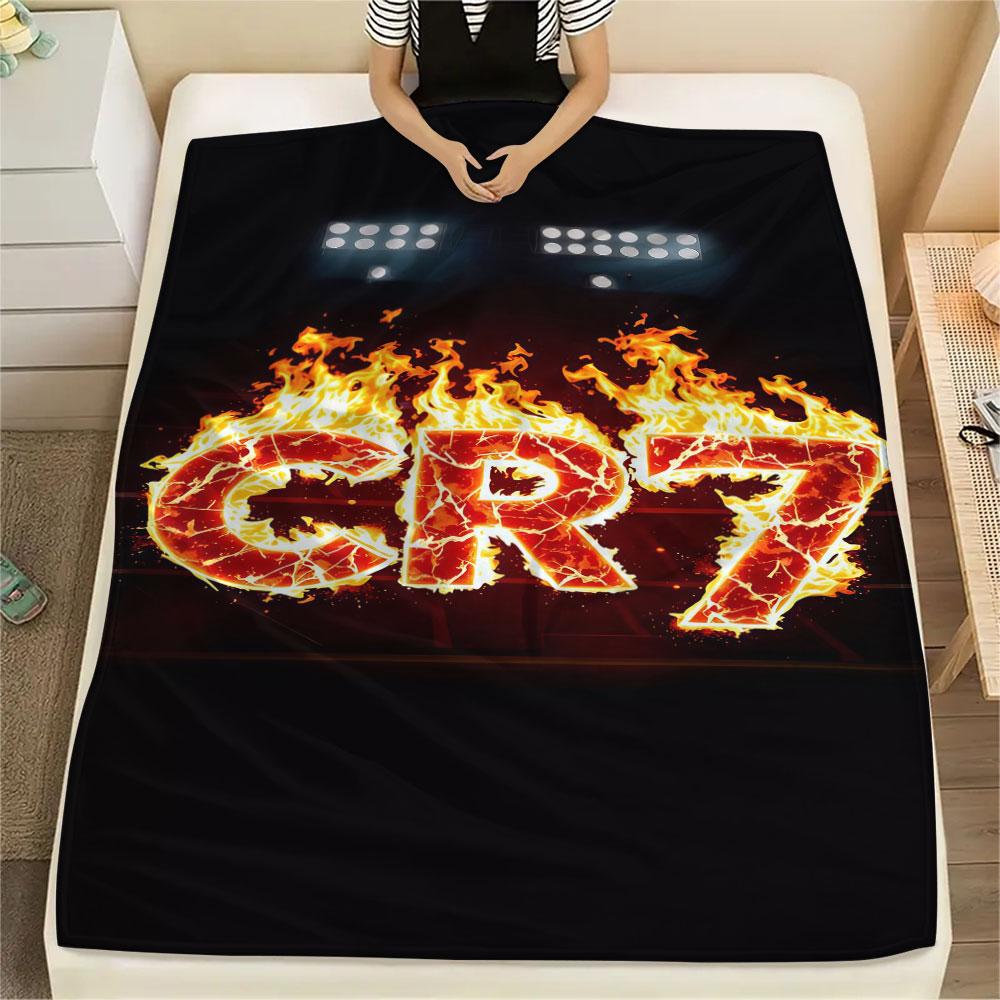1PC Cristiano Ronaldo Patterned Flannel Blanket Suitable For All Seasons for Home Decor Warmth and Comfort Gifts Holiday Present