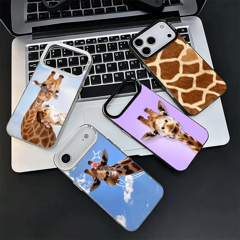 Ударопрочный чехол для телефона с рисунком жирафа для iPhone 17 Air 16 16E 15 Pro Max 14 Plus 13 Mini 12 Задняя крышка Противоударный Fundas