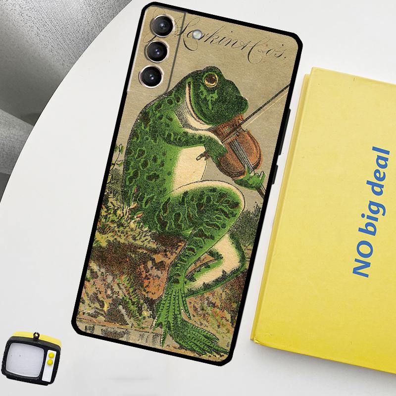 Винтажный ретро чехол для телефона с лягушкой и грибами для Samsung Galaxy S25 Ultra S20 S21 S22 S23 Plus S24 Ultra S9 S10 S25 FE