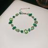 New Zircon Rectangle Clasp Bracelet Summer Cool Tone Elegant Luxury Women Jewelry