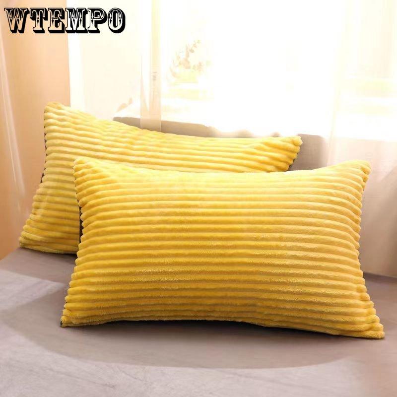 Fleece Pillowcase Pair with Double-sided Winter Thickening Single Double Warm Flannel Coral Velvet Adult Pillowcase