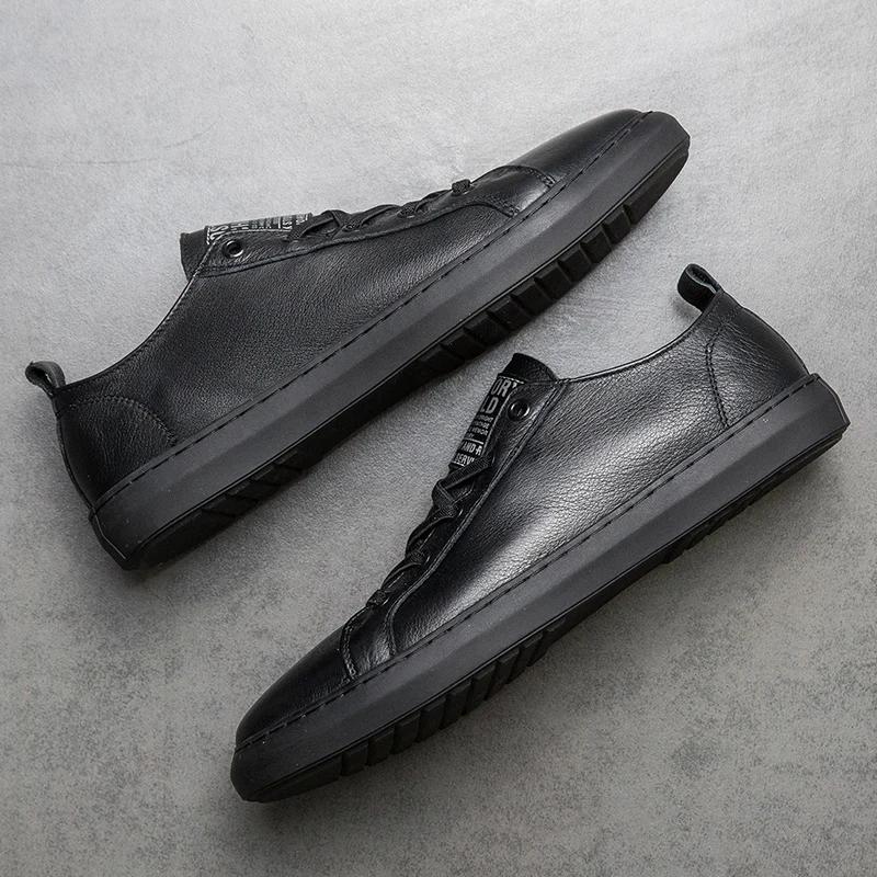 Новые дизайнерские мужские кроссовки из натуральной кожи, роскошные брендовые мужские белые туфли, повседневная обувь в минималистичном стиле, универсальная обувь для отдыха