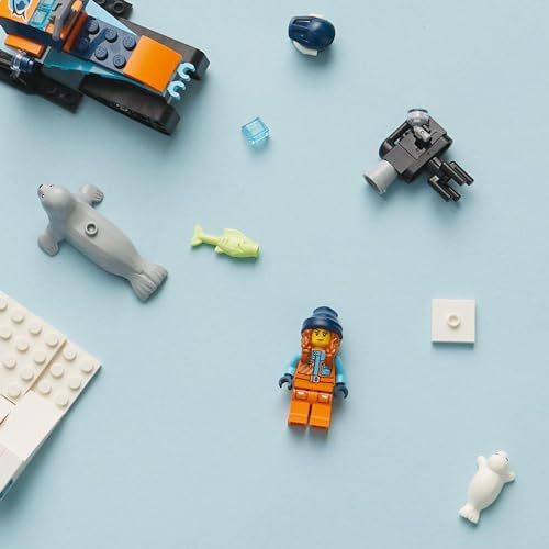 Игрушка LEGO City Снегоход Арктического Исследователя, отличный подарок на день рождения, Рождество и другие развивающие игрушки для мальчиков и девочек от 5, 6, 7 и 8 лет. Pe