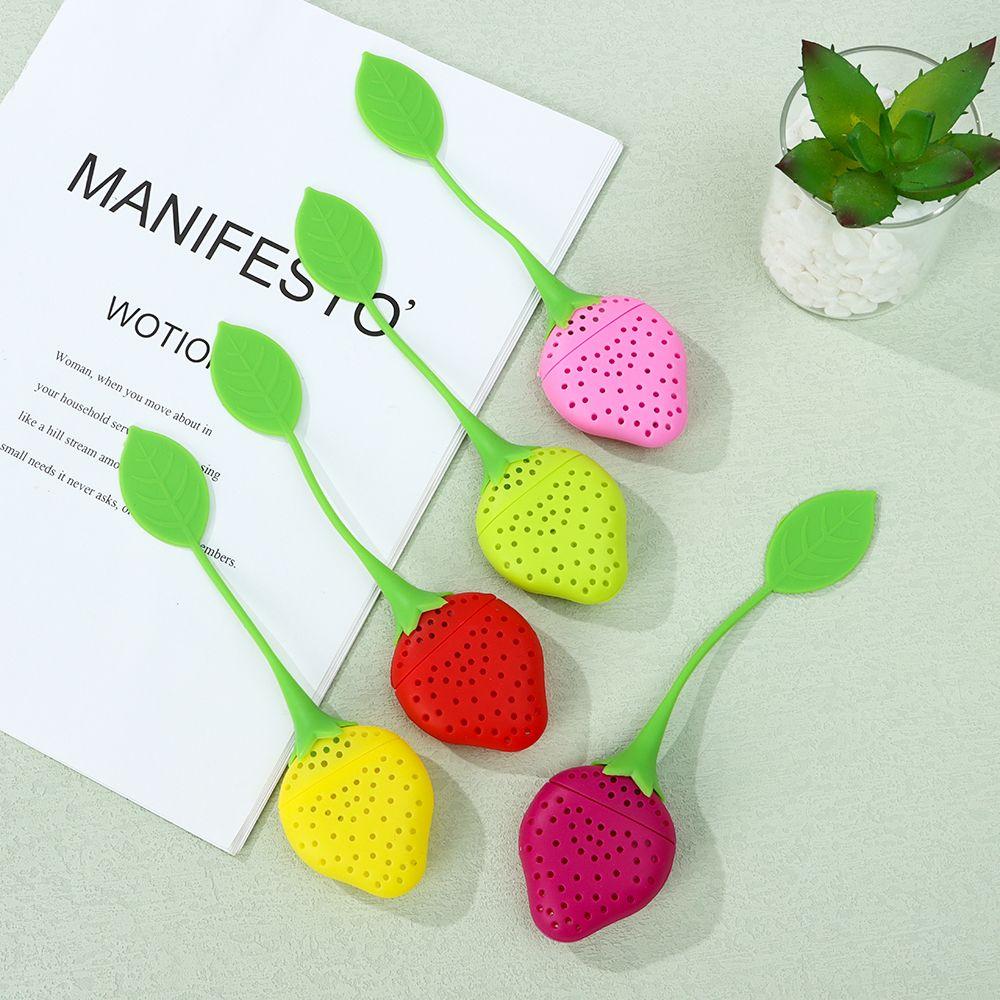 Firmly Filter Reusable Tea Bag Tea Infuser Silicone Tea Ball Coffee Filter Strawberry Teabag