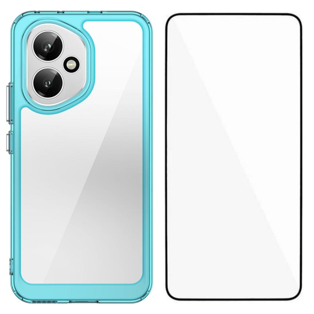 Для Honor 400 5G (Глобальный) Чехол для телефона WANLONFENG Серия XC TPU Акриловая крышка с закаленным стеклом (Большое отверстие для линзы)