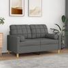 VidaXL 2-seater Sofa with Dark Grey Cushions 120 Cm Fabric, Sofa, Loveseat, Living Room Sofa, Sofas, Upholstered Sofa, 3200775