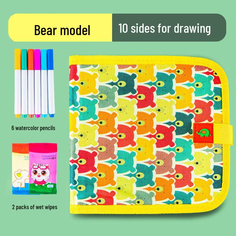 Portable Children's Folding Blackboard: Reusable Chalk Drawing Board and Erasable Graffiti Book for Home.