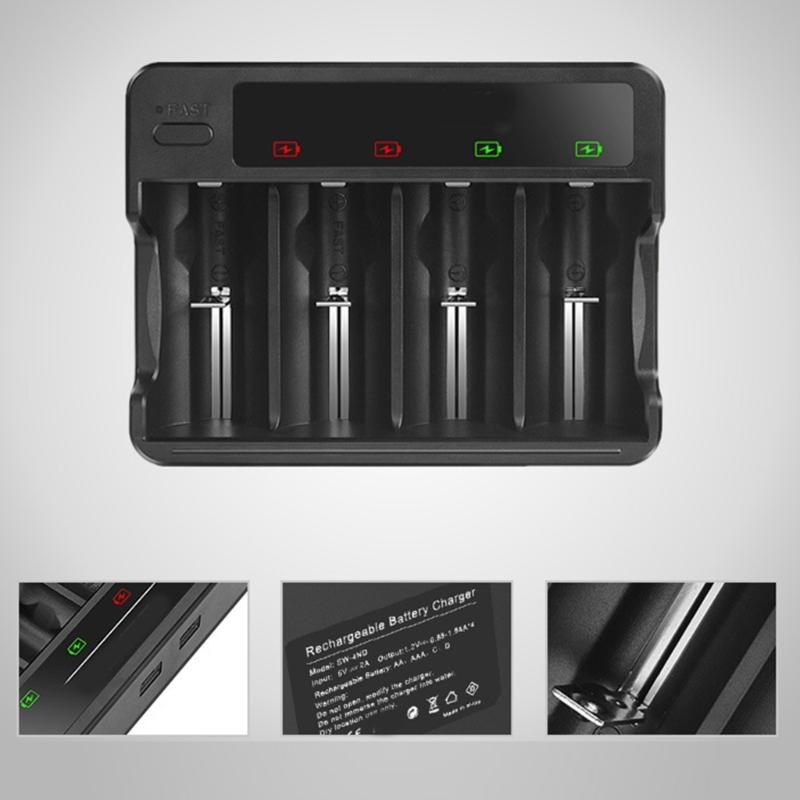 4 слота USB быстрая зарядка AA 3A C D зарядное устройство для аккумуляторов Ni с независимым слотом
