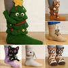 3D Knit Animal Socks Cute Floor Socks Hand Crocheted Double Layer Warm Sock with Cute Rabbit Panda Animals Christmas Gifts