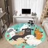 1PC Dogs Park Office Round Area Rug, Indoor Mat Suitable For Office, Under Office Chairs Bedroom Living Room Home Decor, Room Decos050