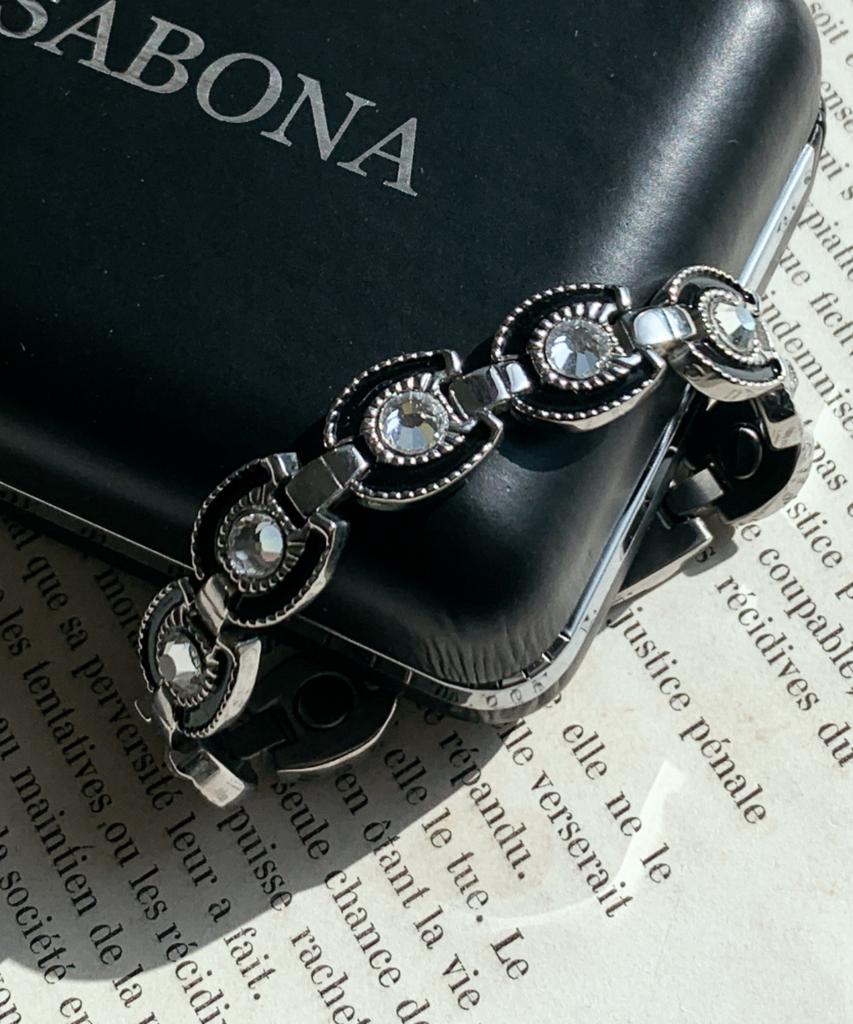 Sabona London 214 Lady Gem Black Horseshoe Magnetic Bracelet