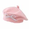 Elastic Bow Embroidery Painter Hat Warm Beanie Cap Daily Wear Children Knitted Beret  Gift