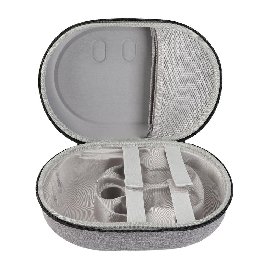 VR Headset Case EVA TPU Reinforced Dual Zipper Design Grey Shock Absorption Lightweight VR Headset Carrying Case for Meta 3