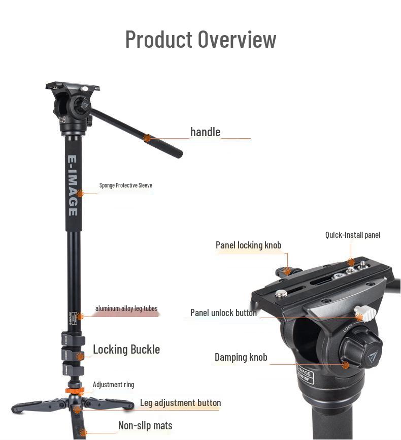 Монопод E-IMAGE MC600K из углеродного волокна для DSLR-камер