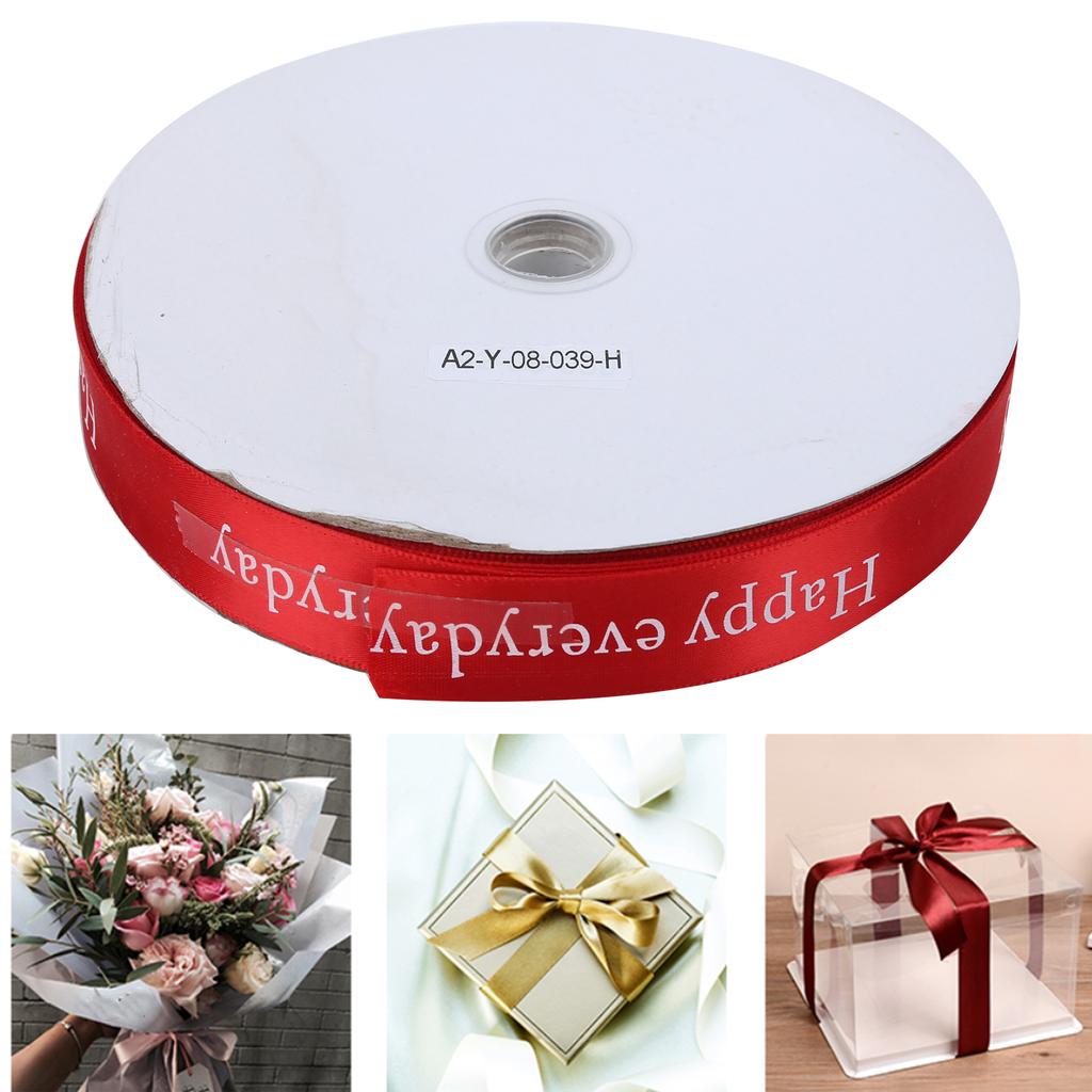 Printing Satin Ribbon Personalized Christmas Xmas Ribbons for Holiday Gifts DecorationsRed