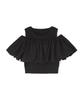 Natural Beauty Basics Layered Knit Black Off-the-Shoulder Sweater, Women's,