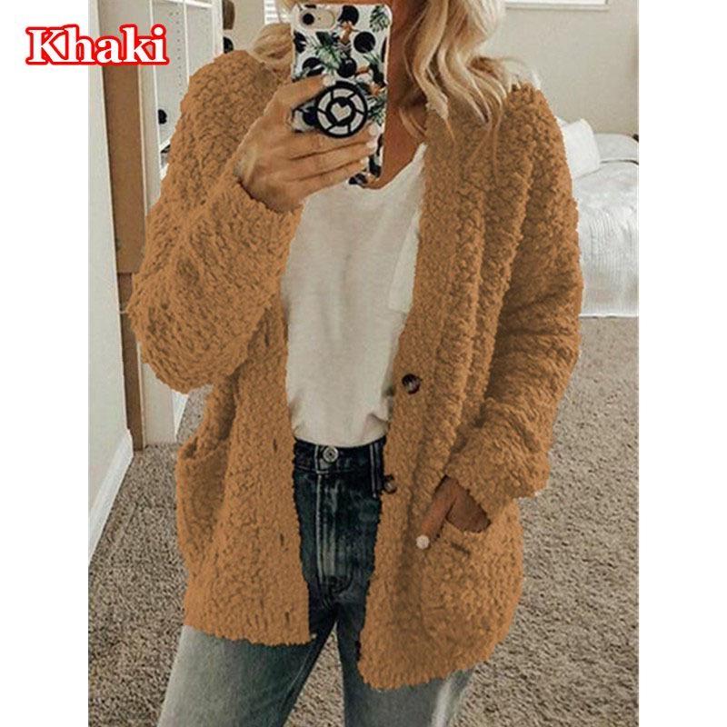 Женская осенне-зимняя плюшевая толстовка, модный повседневный плюшевый кардиган, женский свободный свитер, топы больших размеров
