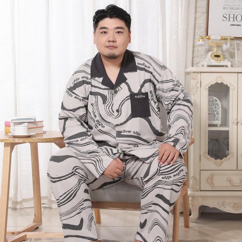 Meijiyunqiu Мужская пижама больших размеров из хлопка в полоску