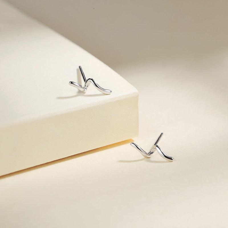 Серьги Wave Small и пирсинг ушей и нишевые темпераментные серьги линии серьги простой дизайн
