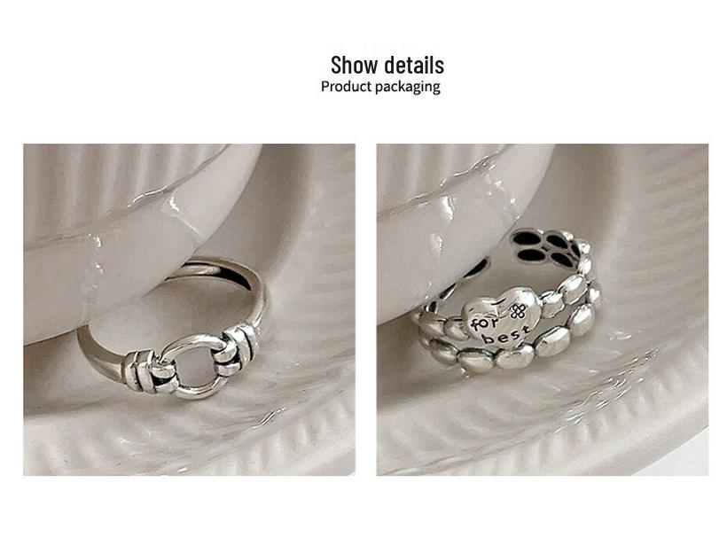 Двухслойное кольцо-сердце из стерлингового серебра 925 пробы для женщин, японский и корейский дизайн, легкая роскошь, высокое качество