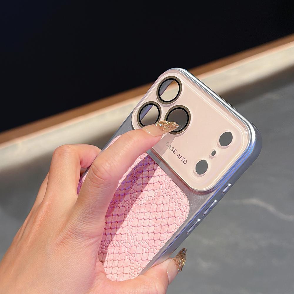Роскошный кожаный чехол для телефона с узором под крокодила для iPhone 17 16 15 14 Pro Max 17Pro Жесткий ПК Большое окно Ударопрочный Защитный чехол