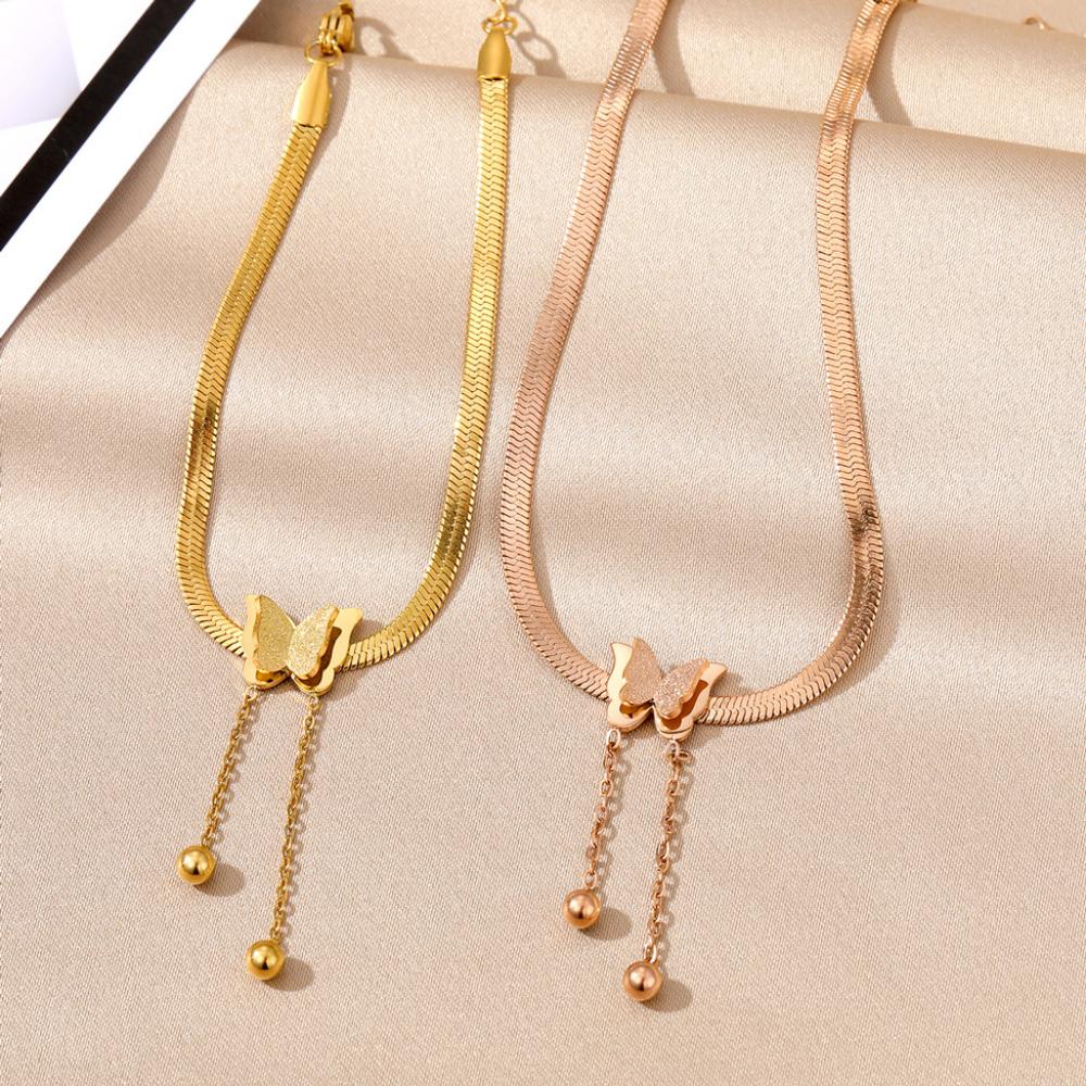 Tassel Snake Bone Chain Bracelet Charming Girl Fashion Butterfly Bracelet Gold Elegant Versatile Party Gift Jewelry