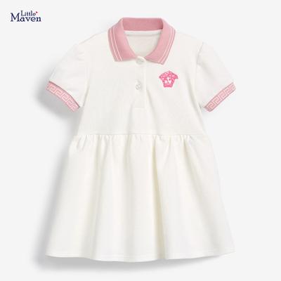Хлопковое платье с короткими рукавами для девочек, европейско-американская летняя новая детская юбка