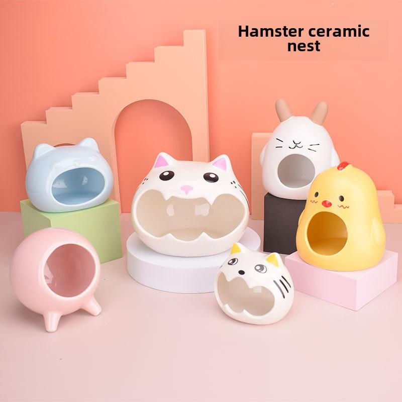 Охлаждающее керамическое убежище для хомяков: Летний приют и игровой домик
