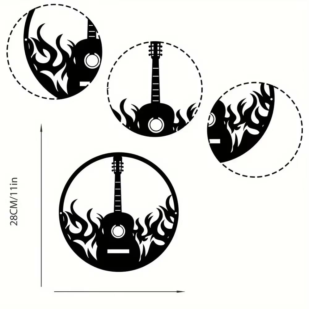 1 шт. Гитара настенное искусство, гитара металлический знак, гитарист подарочный оркестр, декор комнаты музыкальный инструмент знак, современный настенный декор