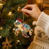 Unique Christmas Tree Collectibles Animal Hanging Ornaments with Lanyard, Cute Double Sided Pendant 2026 Festive Wall Decor Santa Hat, 2D Flat Acrylic