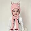 1pc Adorable Cat Ear Warm Hat for Kids - Cozy Knit Hooded Cape Stretch Fit Fall/Winter Outdoor Activities for 8-12 Years Cat Hat