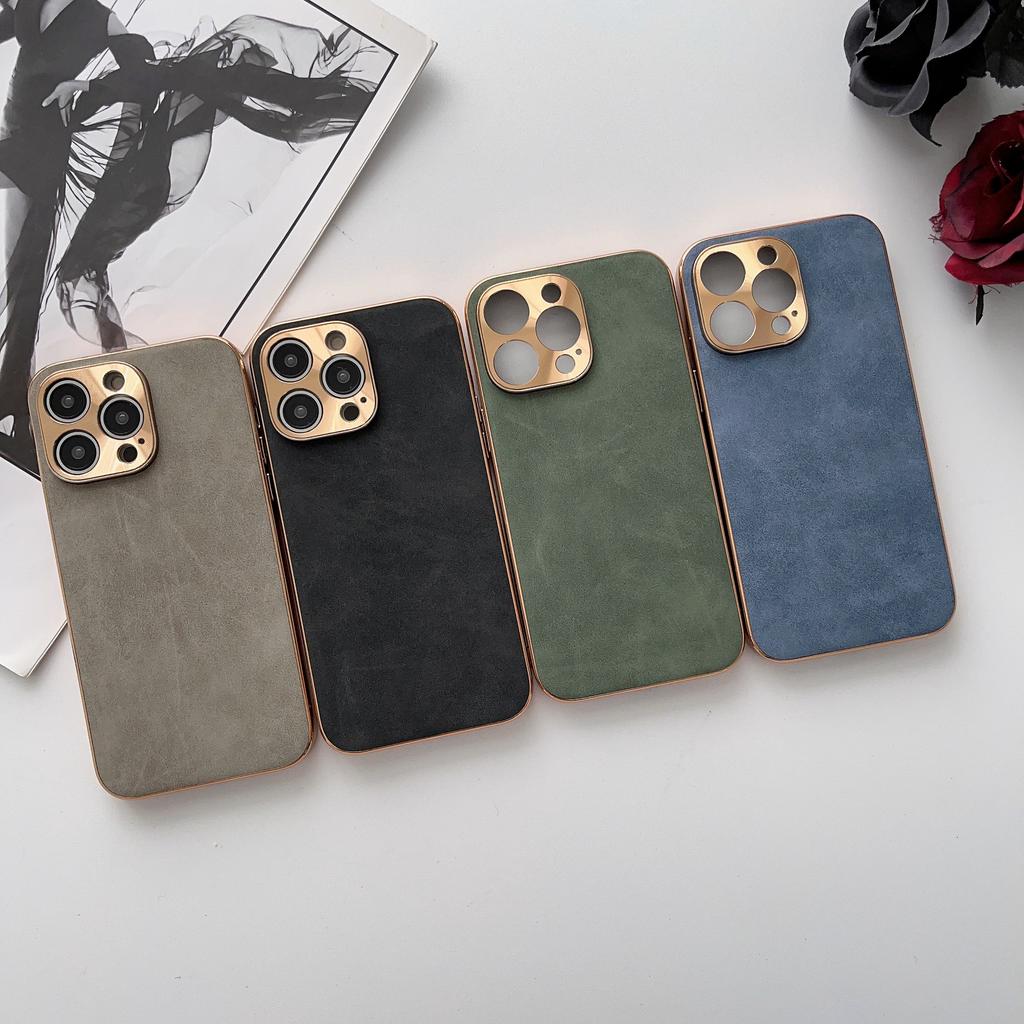 Кожаный чехол для телефона iPhone 13 11 12 14 15 Pro Max 15 Plus с гальваническим покрытием, чехол из овчины для телефона IPHON 13 14 15 Promax