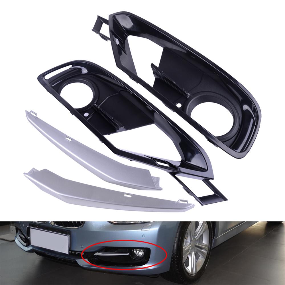 4Pcs Bumper Fog Light Lamp Cover Trim Set For 12-15 BMW 3 Series F30 320 328 335