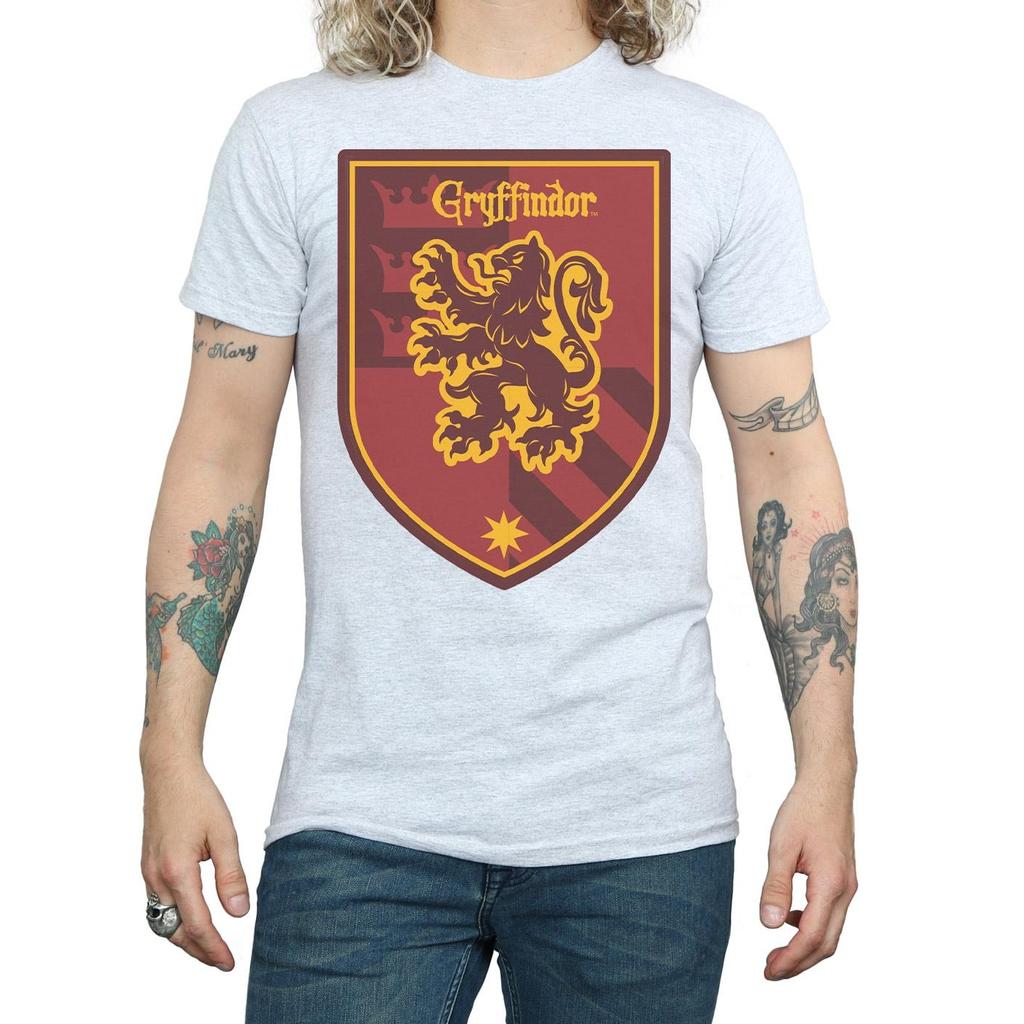 Harry Potter Mens Gryffindor Crest Flat T-Shirt