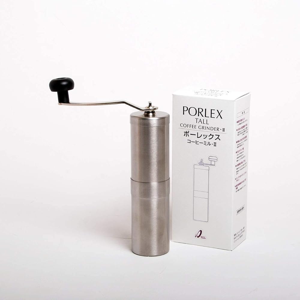Кофемолка Porlex Coffee Mill Grinder 2 с держателем для ручки, компактная, из нержавеющей стали, ручная, для использования на открытом воздухе